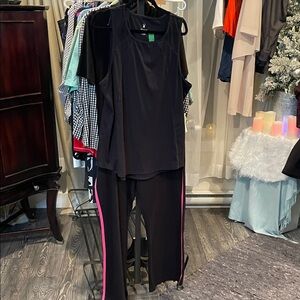2 piece set Black and Pink Women's Pants by [Brand]